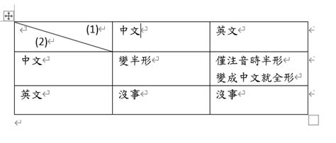 全形半形差別